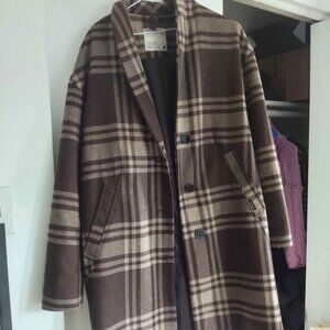 Frank and Oak The Mackenzie Cocoon Coat in Dark Brown M